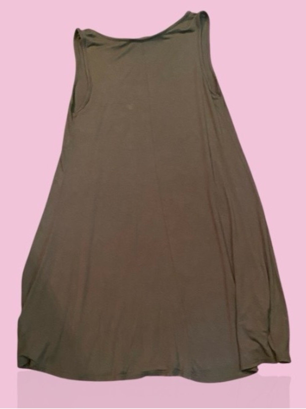 SJS Olive Green Sleeveless Dress with Rhinestone Owl Accent - Picture 4 of 6